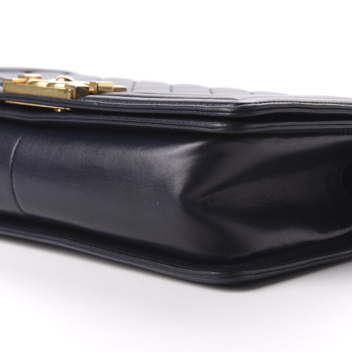 Lambskin Quilted Medium Boy Flap Dark Navy