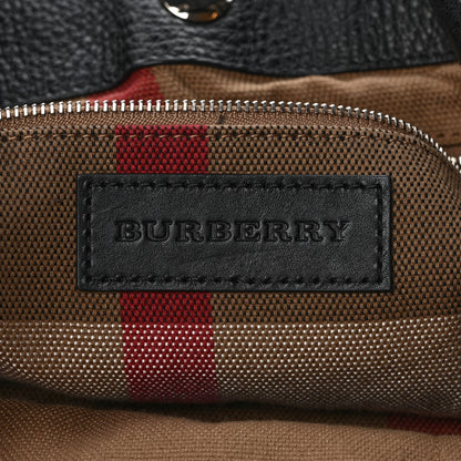 Burberry Grainy Calfskin House Check Small Maidstone Black 6 of 12