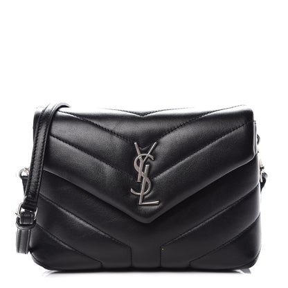 Saint Laurent Calfskin Y Quilted Monogram Toy Loulou Crossbody Bag Black 1 of 12