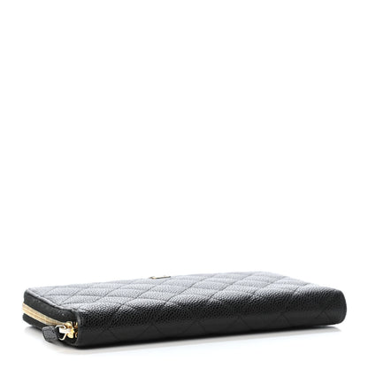 Chanel Caviar Quilted Large Zip Around Organizer Wallet Black 3 of 5