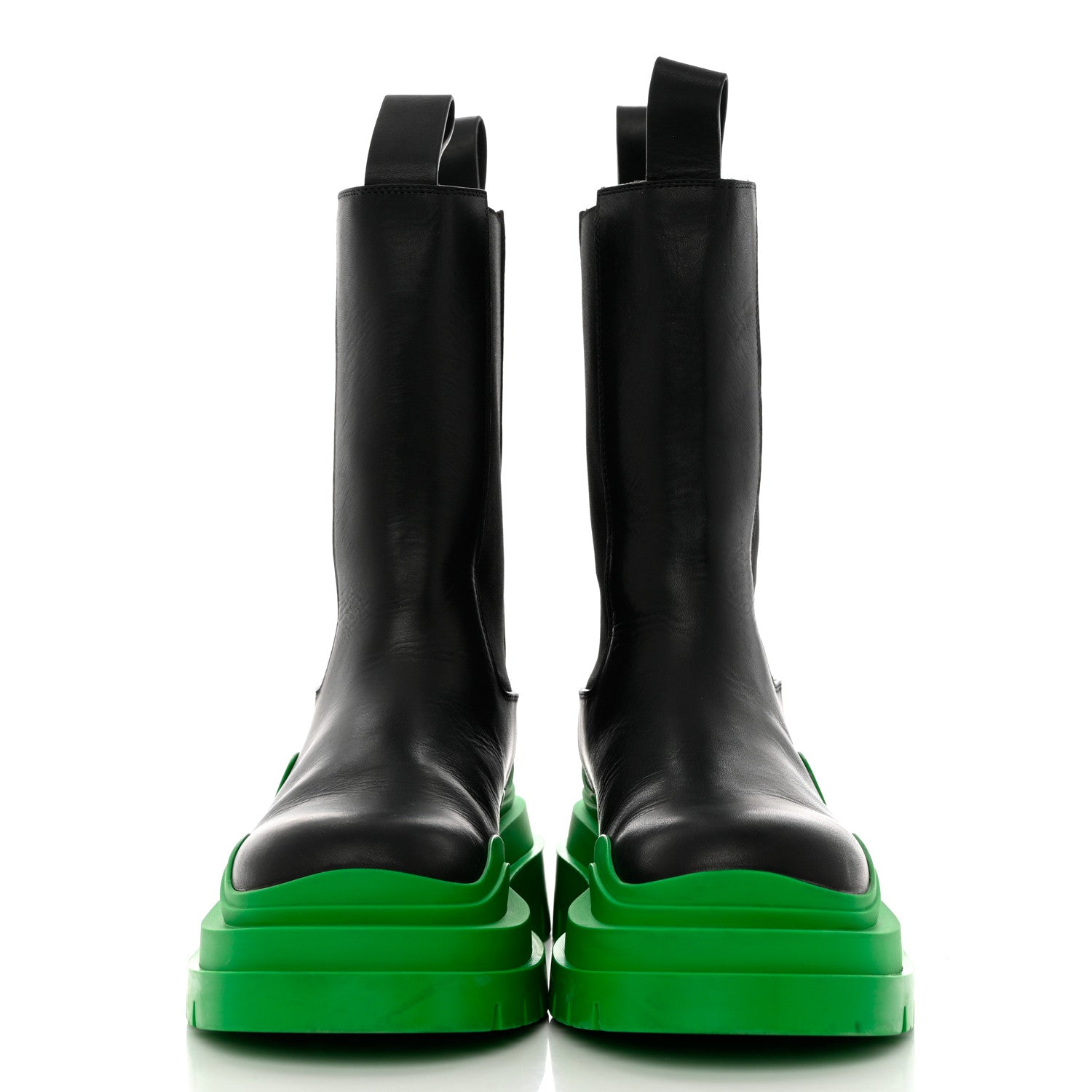 Bottega Veneta Calfskin The Tire Chelsea Boots 36 Black Grass 2 of 12