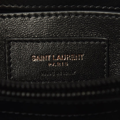 Saint Laurent Calfskin Y Quilted Monogram Small Loulou Chain Satchel Black 7 of 9