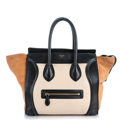 Celine Satin Calfskin Suede Mini Tri-Color Luggage Seashell 1 of 4