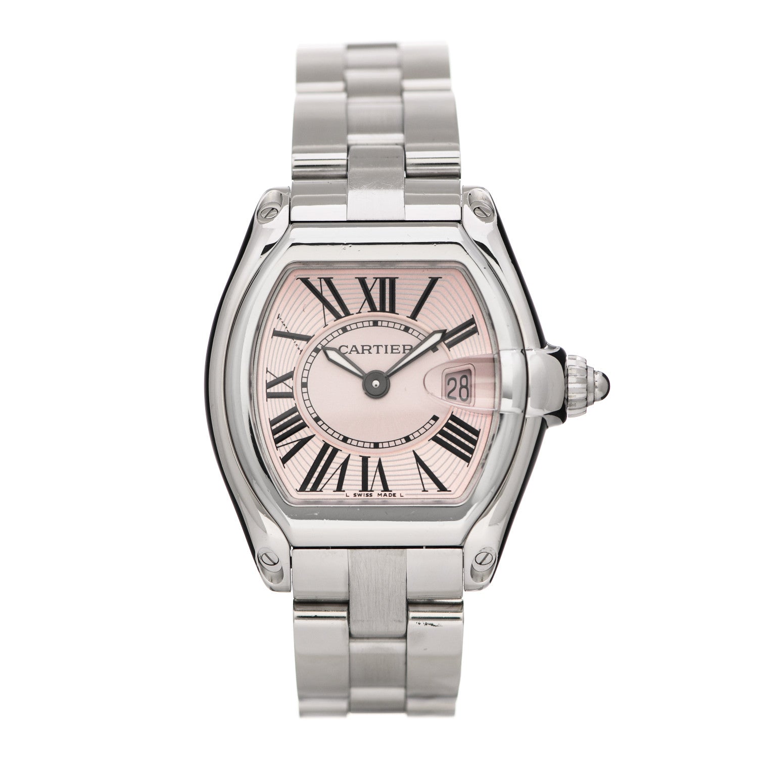 Cartier Stainless Steel 31mm Roadster Quartz Watch Pink 1 of 5