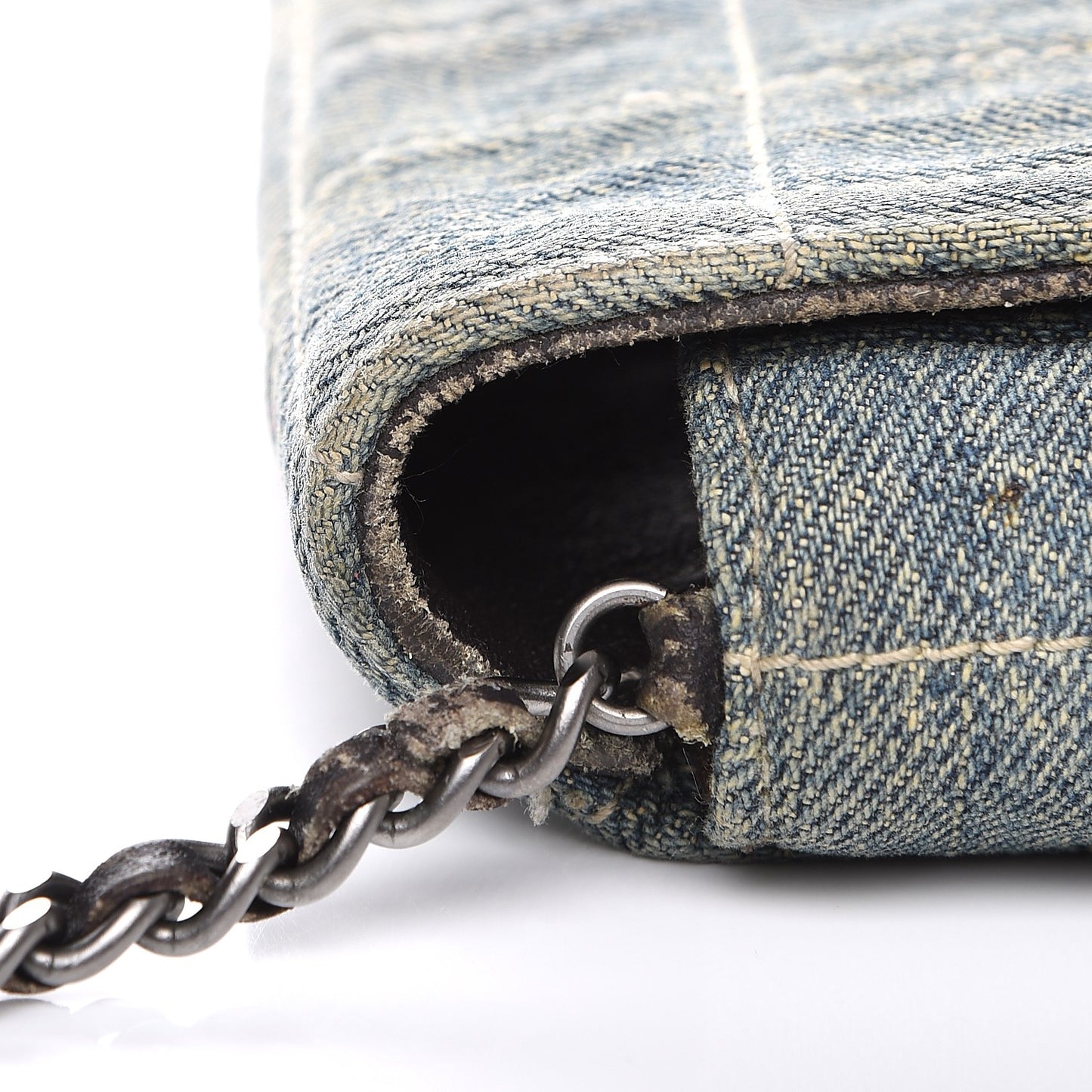 Denim Chocolate Bar Quilted East West Flap