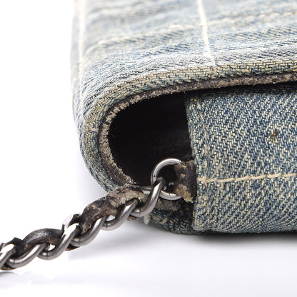 Chanel Denim Chocolate Bar Quilted East West Flap 14 of 15