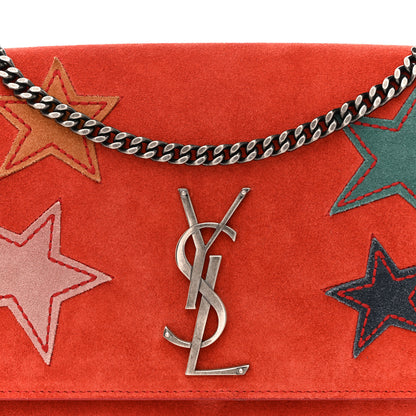 Saint Laurent Suede Star Medium Classic Monogram Kate Satchel Berry Red 8 of 15