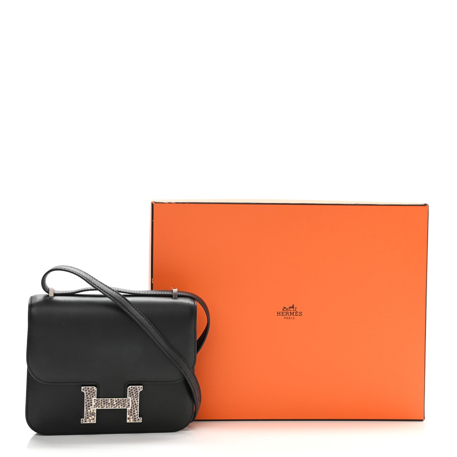 Hermes Veau Monsieur Lizard Constance 18 Black Ombre 13 of 13