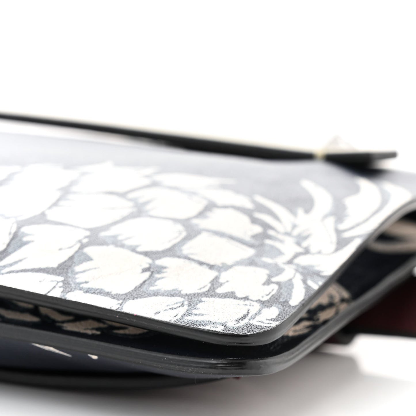 Vitello Pineapple Print Clutch Navy