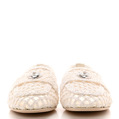 Chanel Raffia Braided CC Mocassin Loafers 41 White 2 of 15