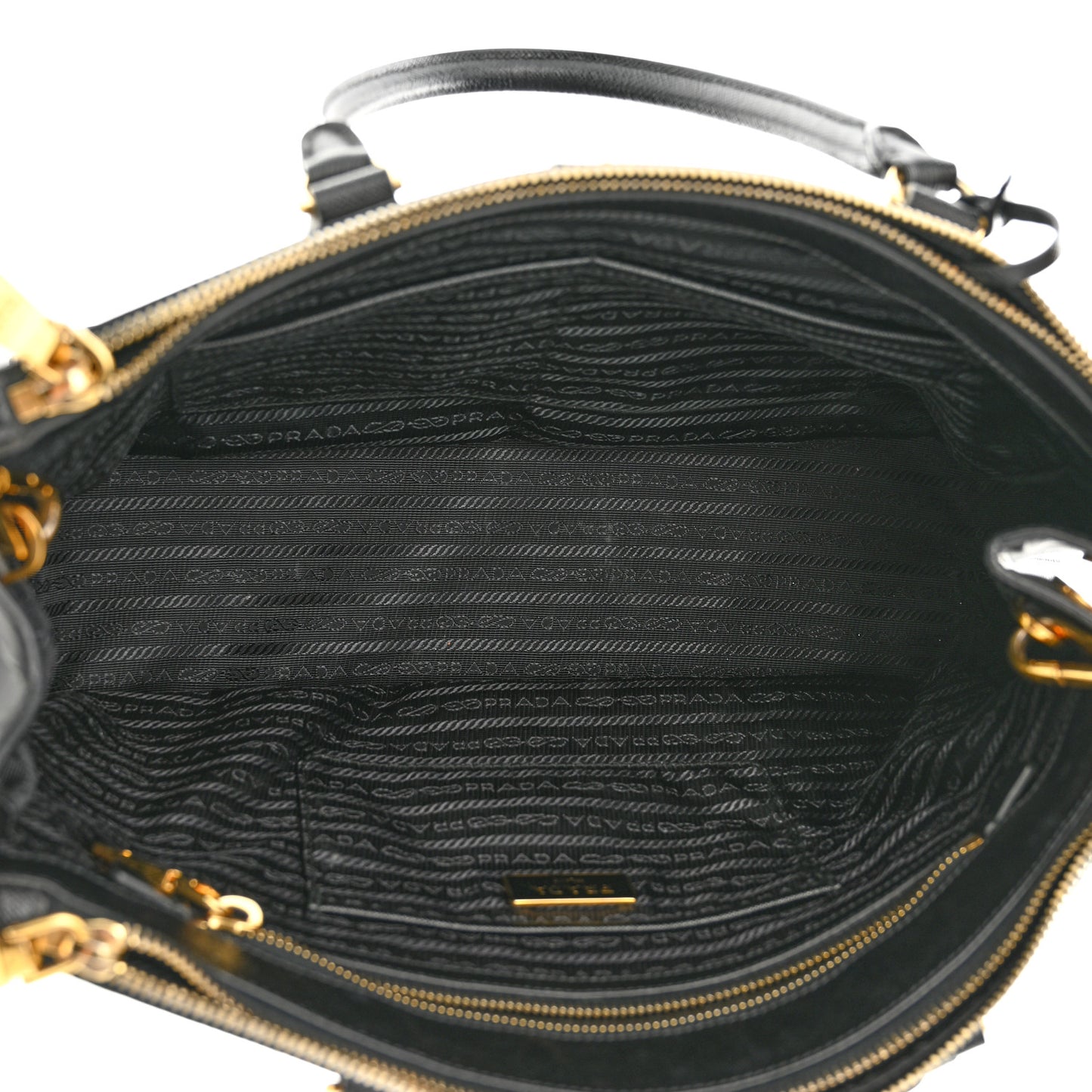 Saffiano Medium Galleria Double Zip Tote Black