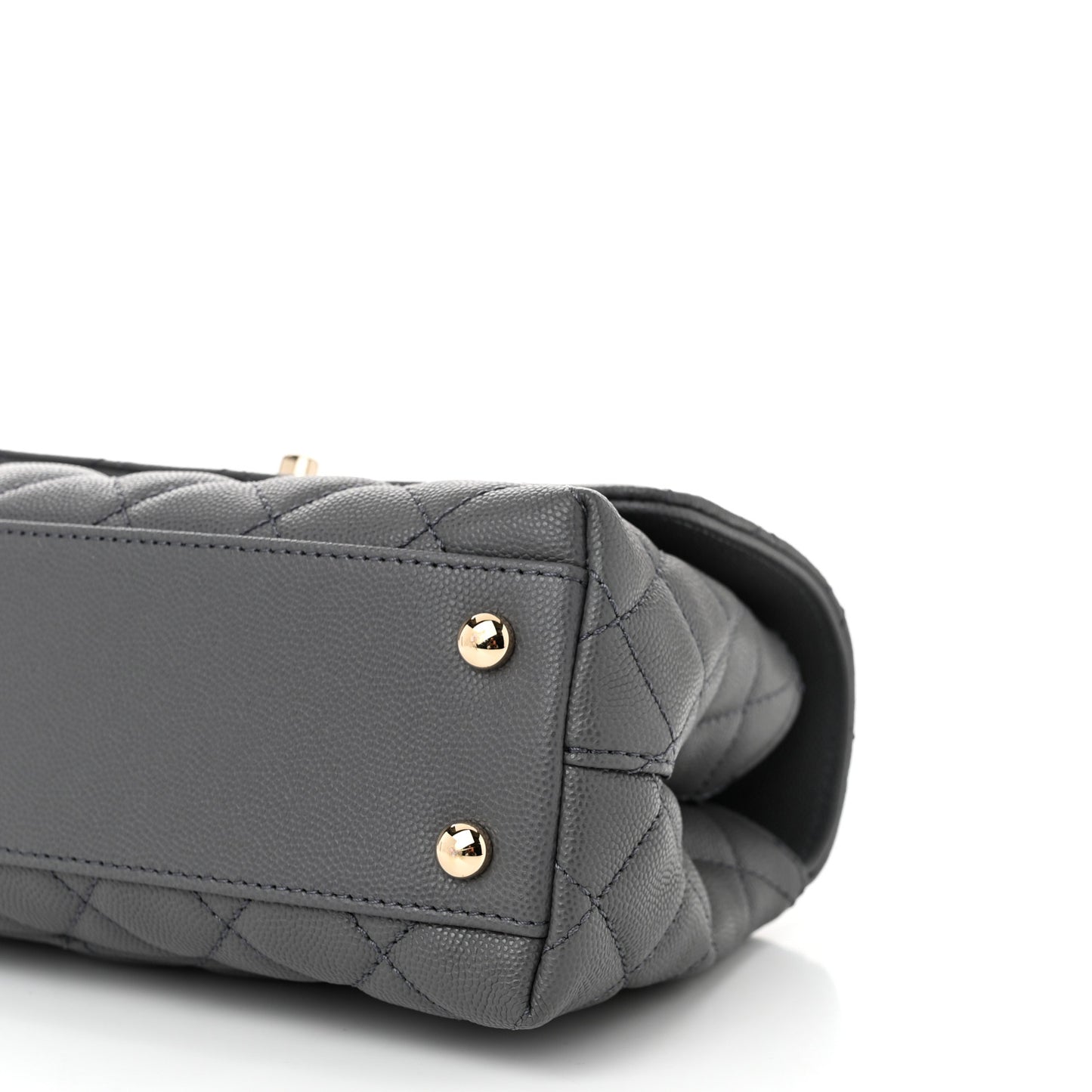 Caviar Quilted Mini Coco Handle Flap Grey