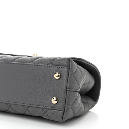 Chanel Caviar Quilted Mini Coco Handle Flap Grey 10 of 11