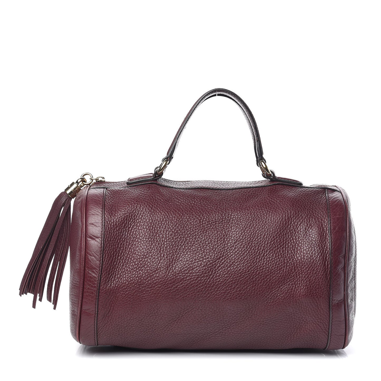 Pebbled Calfskin Medium Soho Boston Burgundy