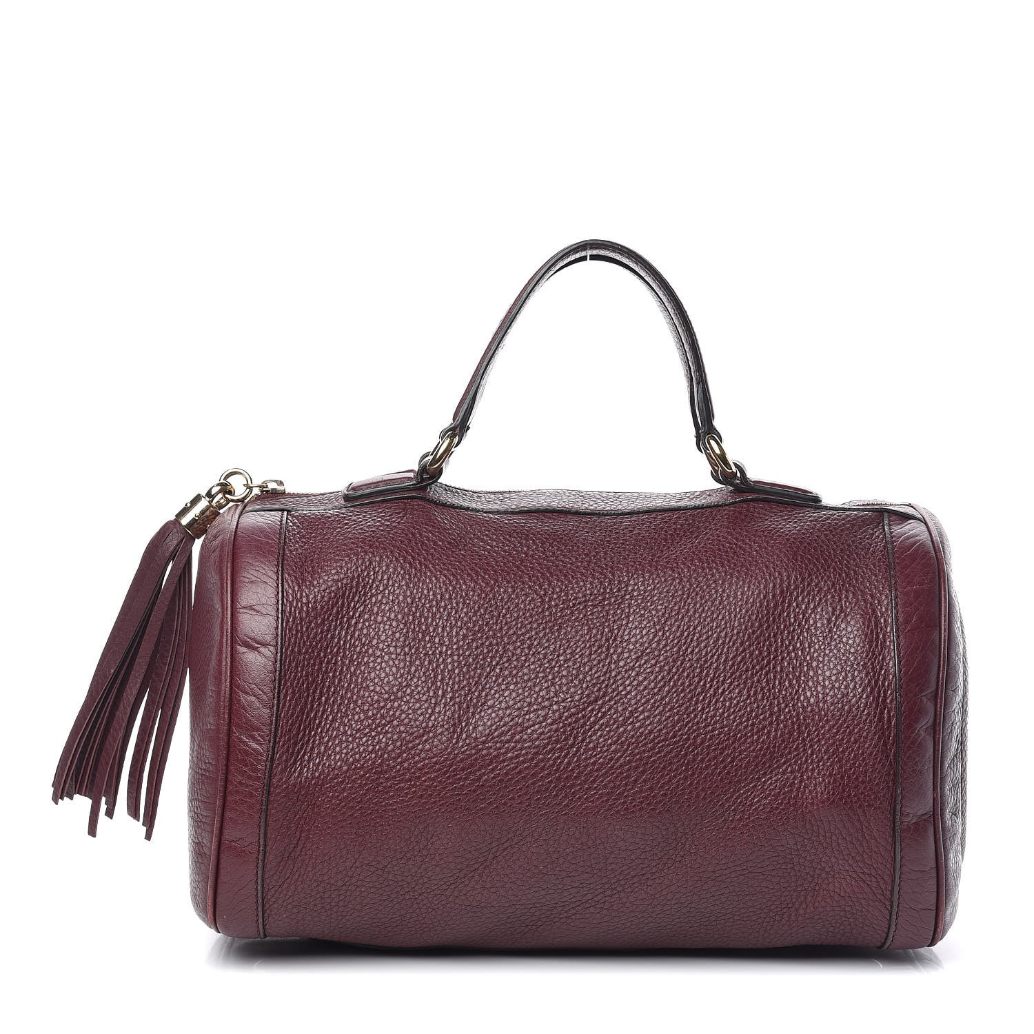 Gucci Pebbled Calfskin Medium Soho Boston Burgundy 1 of 15