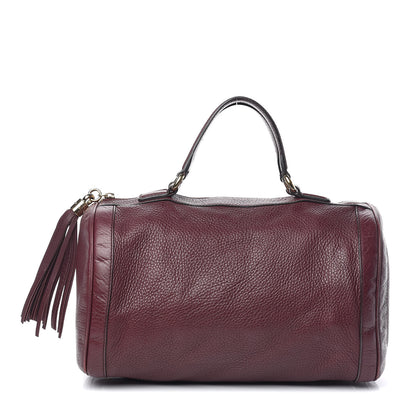 Gucci Pebbled Calfskin Medium Soho Boston Burgundy 1 of 15