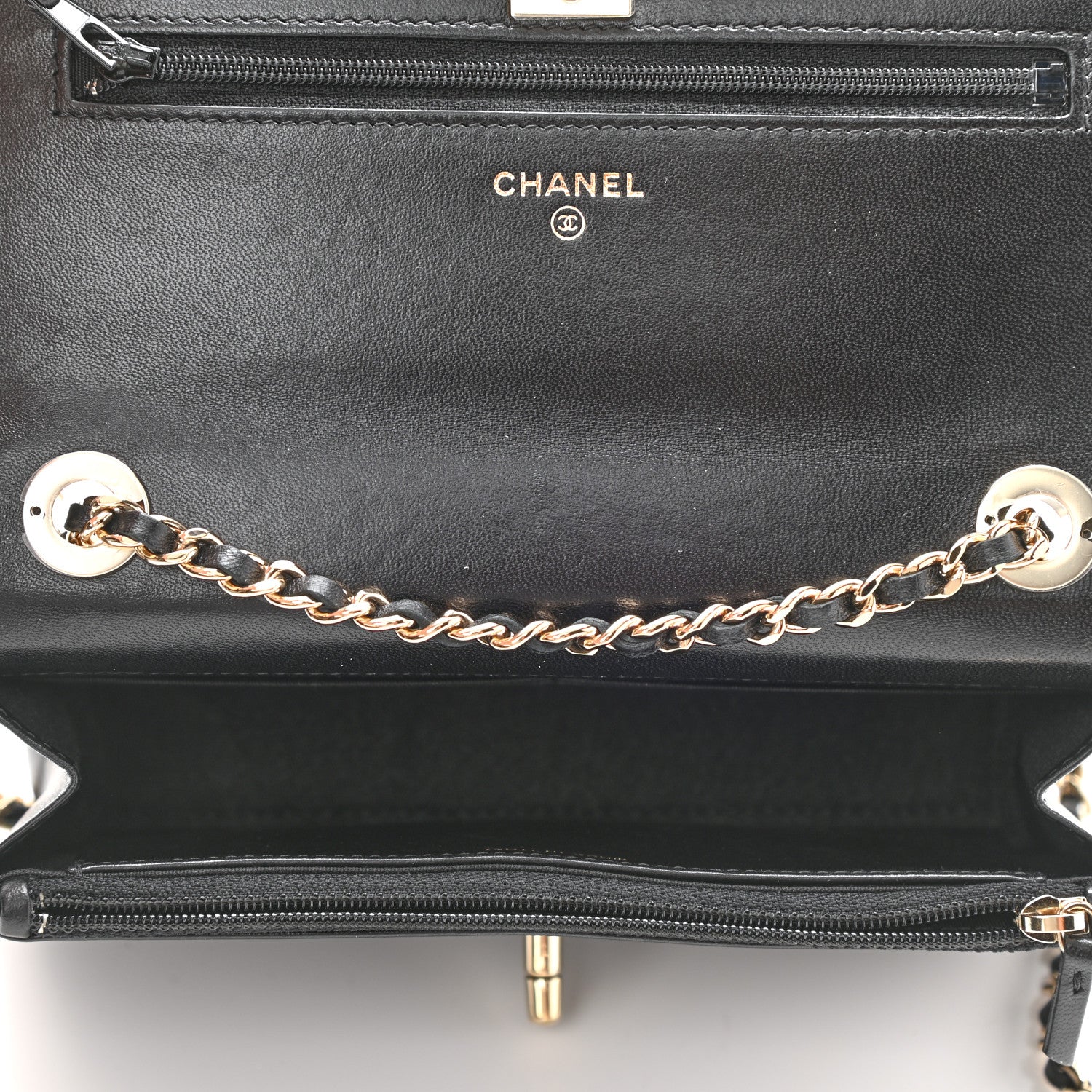Chanel Lambskin Quilted Trendy CC Wallet On Chain WOC Black 5 of 12