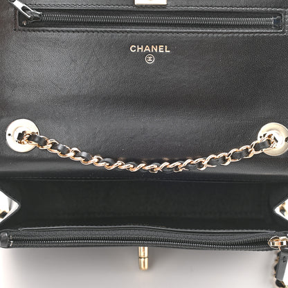 Chanel Lambskin Quilted Trendy CC Wallet On Chain WOC Black 5 of 12
