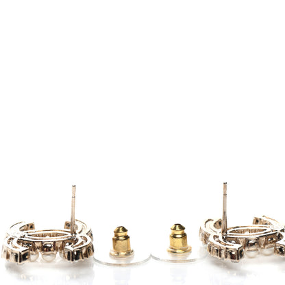 Chanel Crystal Pearl CC Dazzling Domino Earrings Gold 3 of 4