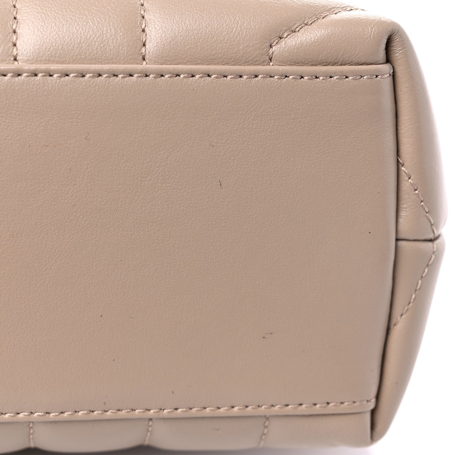 Saint Laurent Calfskin Y Quilted Monogram Small Loulou Chain Satchel Dark Beige 13 of 17