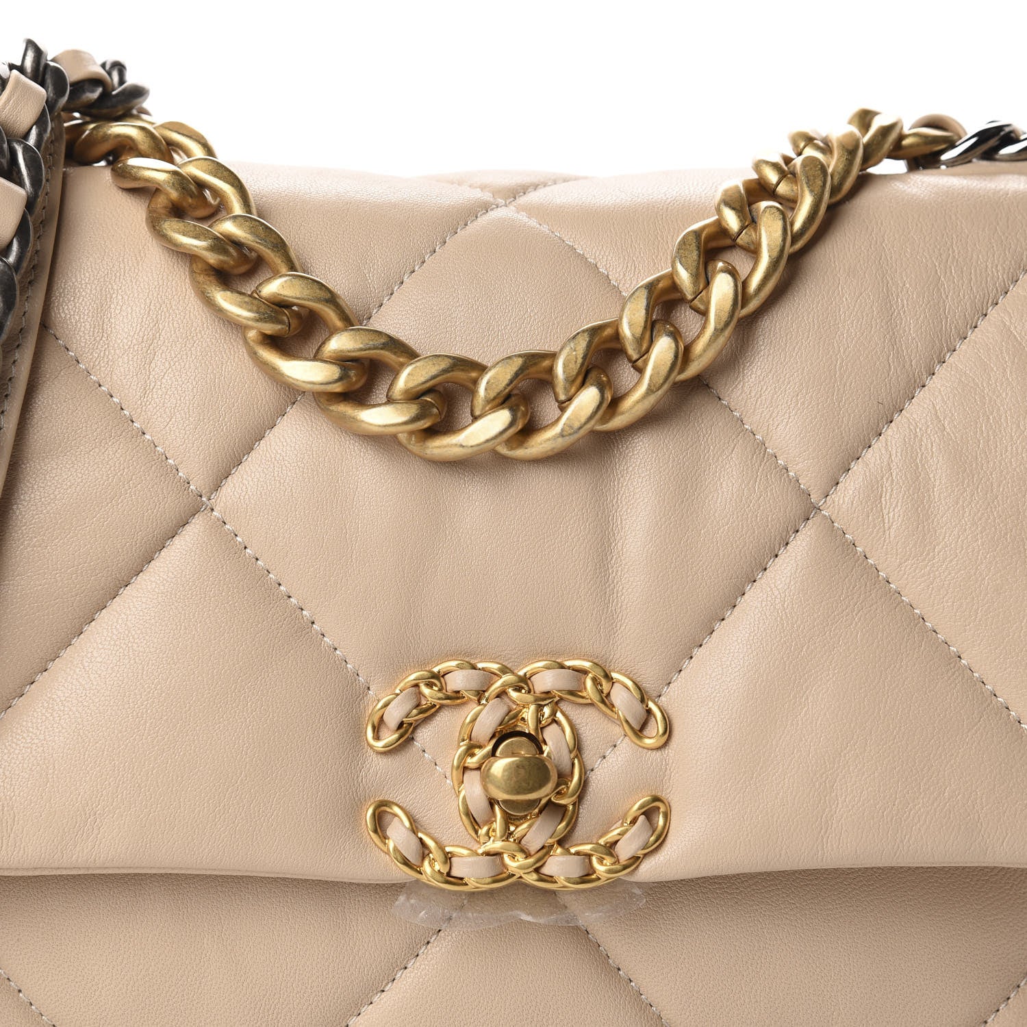 Chanel Lambskin Quilted Medium 19 Flap Beige 10 of 10
