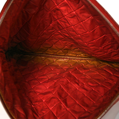 Chanel Lambskin Quilted Large Cosmetic Case Red 11 of 12