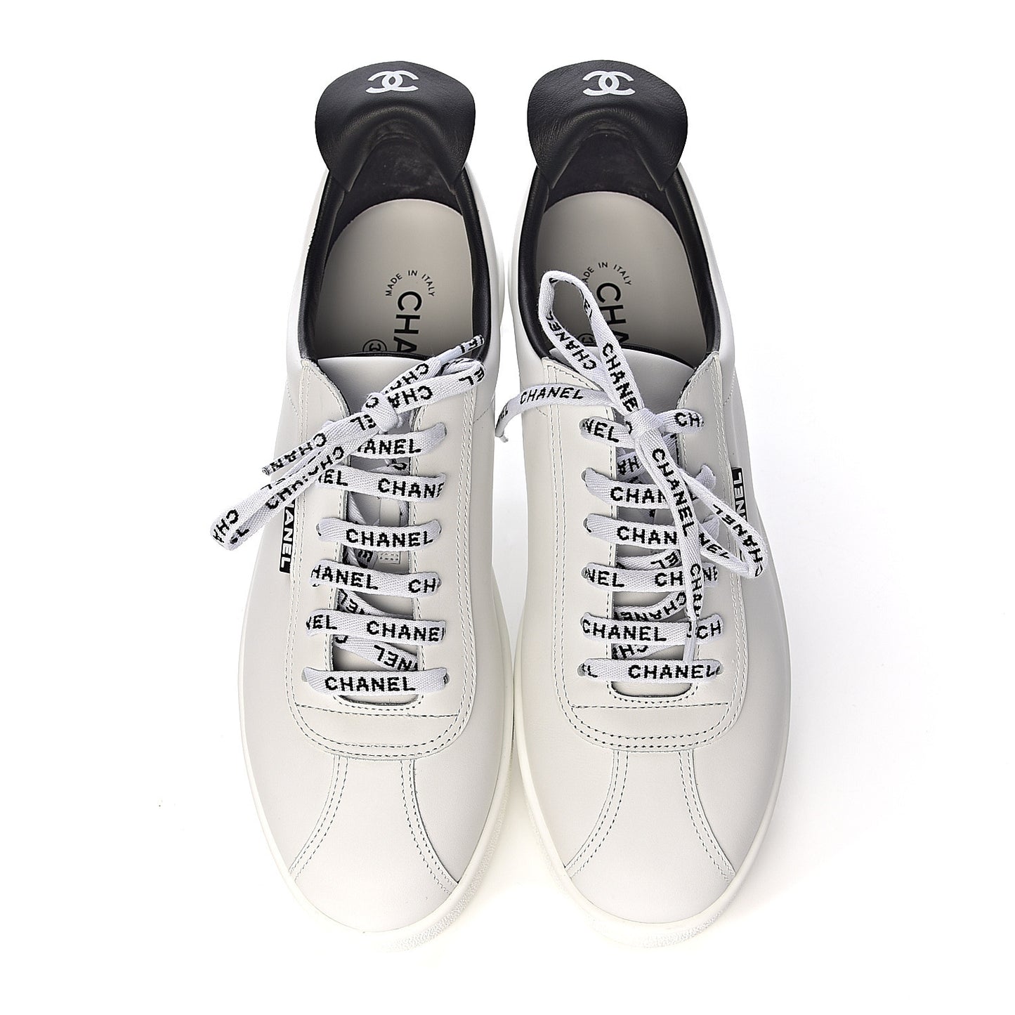Calfskin Mens CC Sneakers 43 White