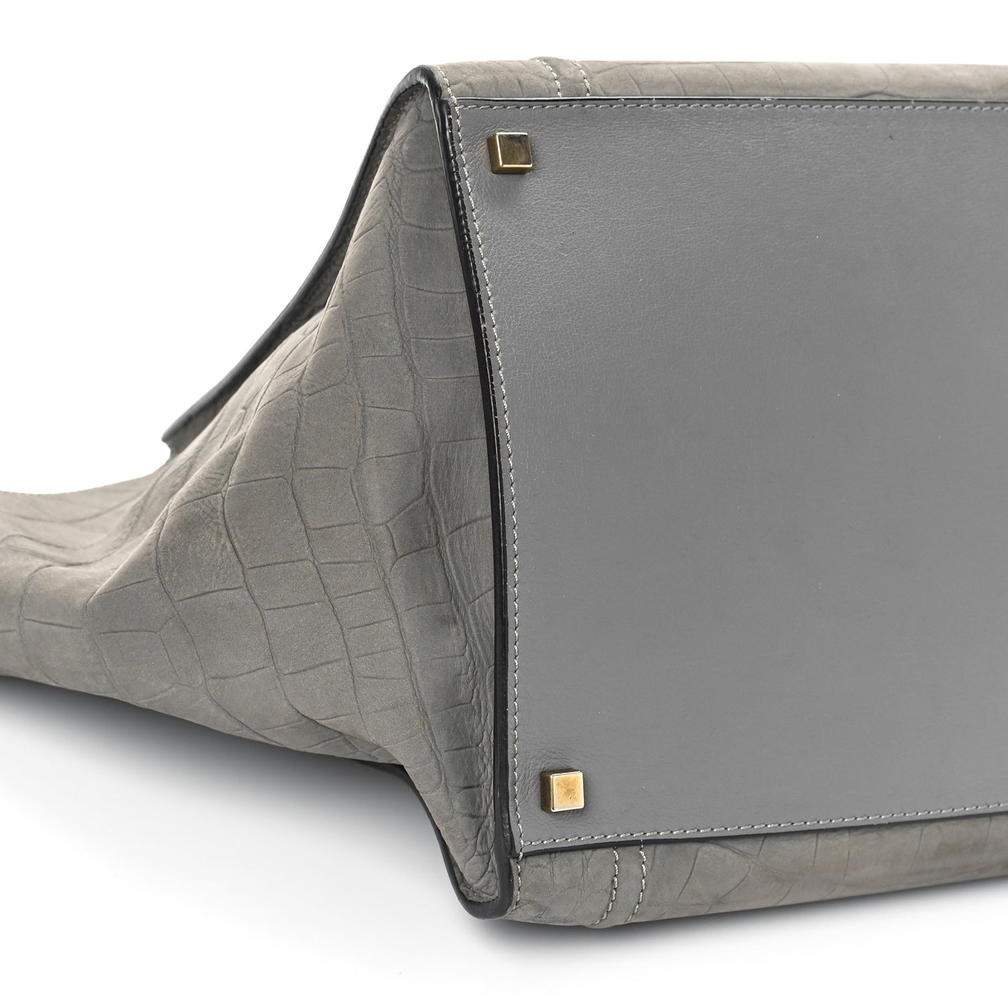 Crocodile Embossed Nubuck Medium Phantom Luggage Grey