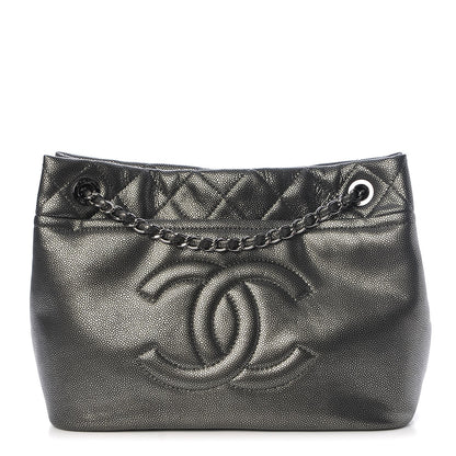 Chanel Metallic Caviar Quilted CC Timeless Tote Dark Silver 1 of 7