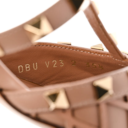 Valentino Garavani Calfskin Boudoir Rockstud 50mm Cage Mules 35.5 Rose Cannelle 6 of 9