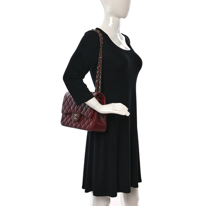 Chanel Caviar Quilted Jumbo Double Flap Burgundy 2 of 9