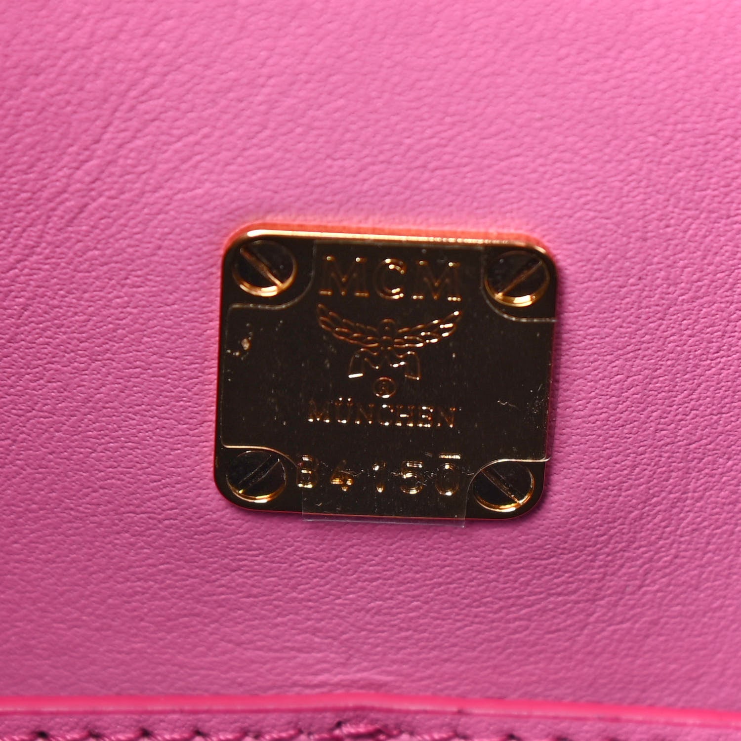 MCM Visetos Kira North South Shopper Tote Pink 6 of 8