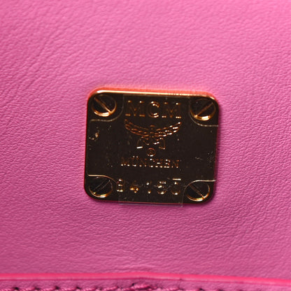 MCM Visetos Kira North South Shopper Tote Pink 6 of 8
