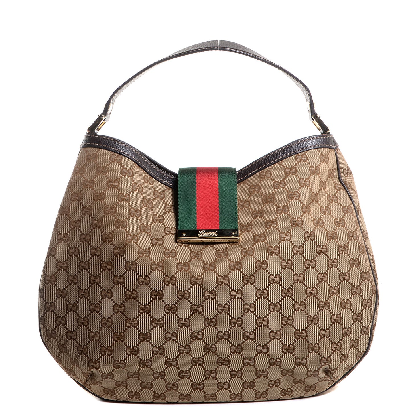 Monogram New Ladies Web Large Hobo Brown