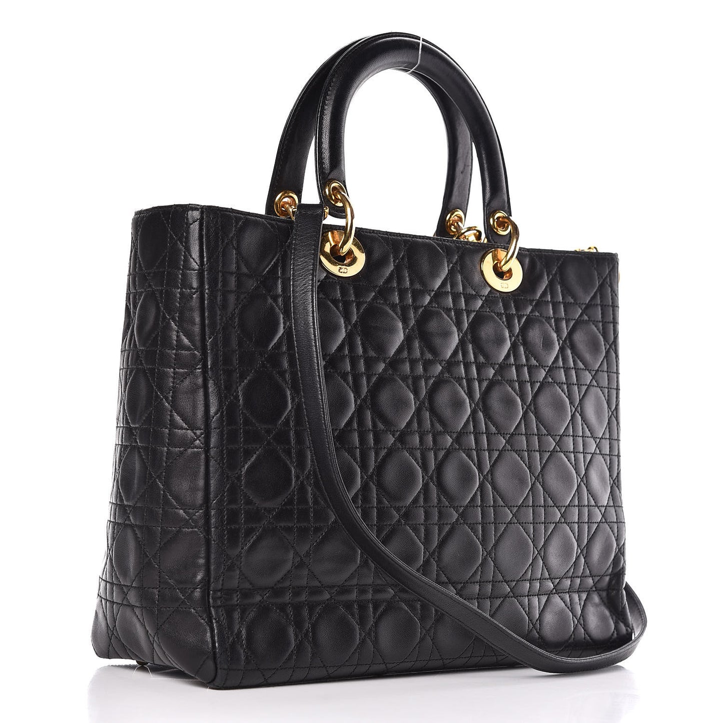 Lambskin Cannage Large Lady Dior Black