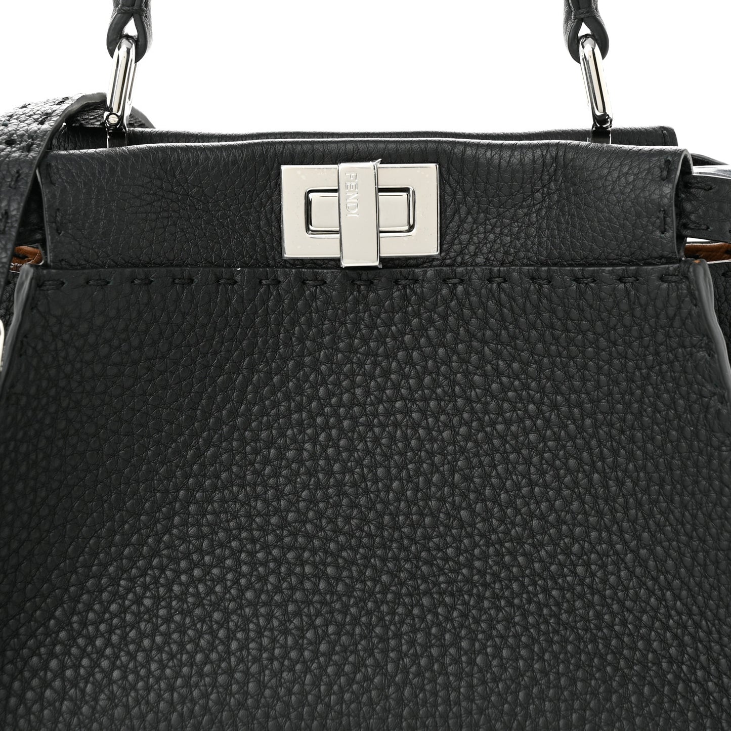Cuoio Romano Selleria Bi-Color Mini Peekaboo Iconic Satchel Black Mou