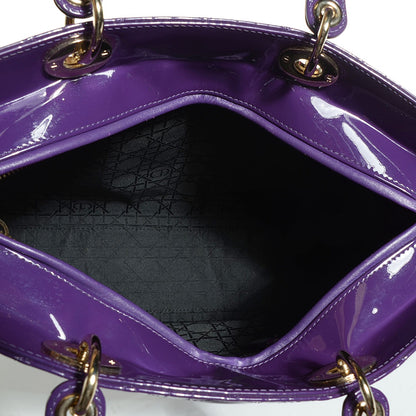 Christian Dior Patent Cannage Large Lady Dior Violet Purple 5 of 9