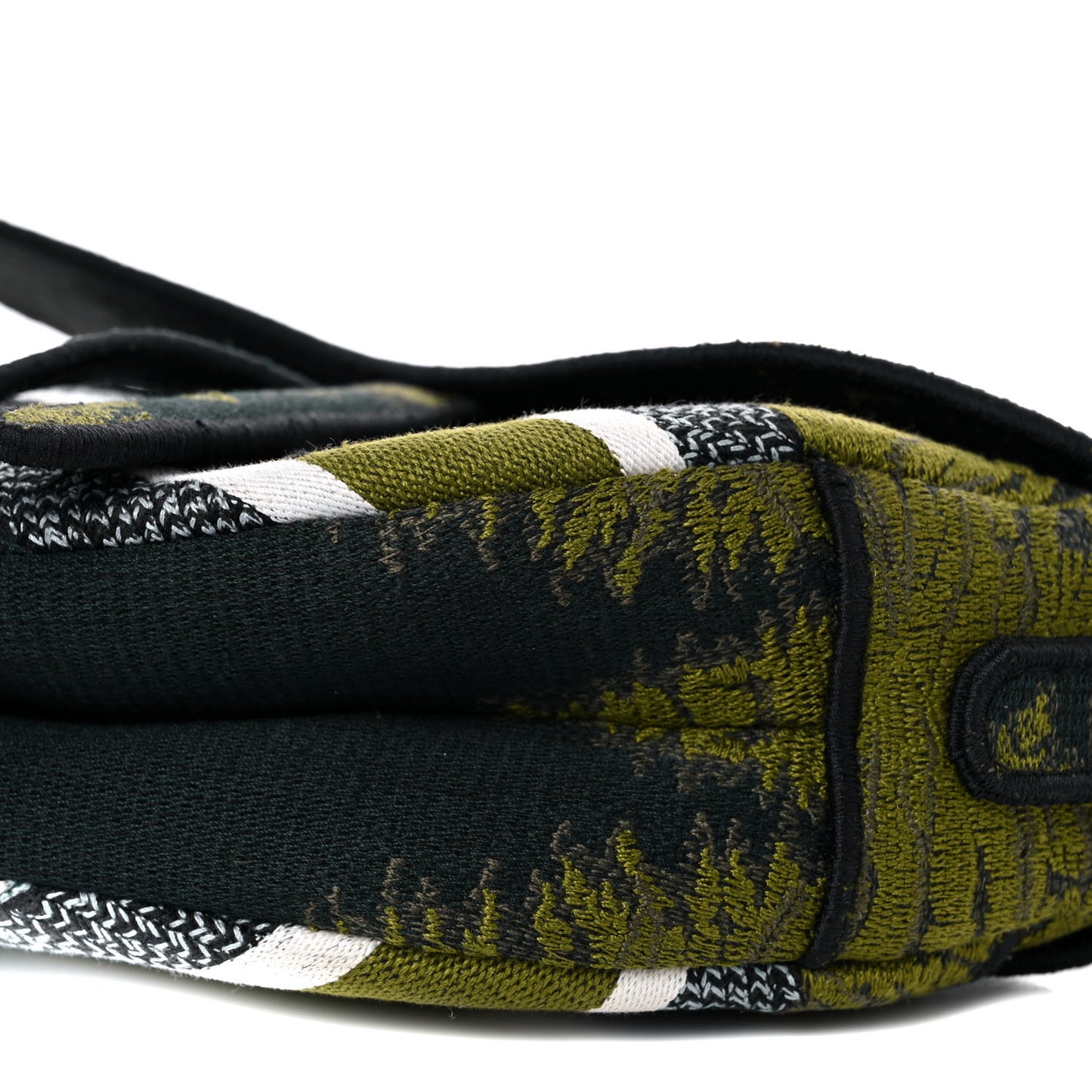 Canvas Embroidered Tie Dye Saddle Bag Green Multicolor