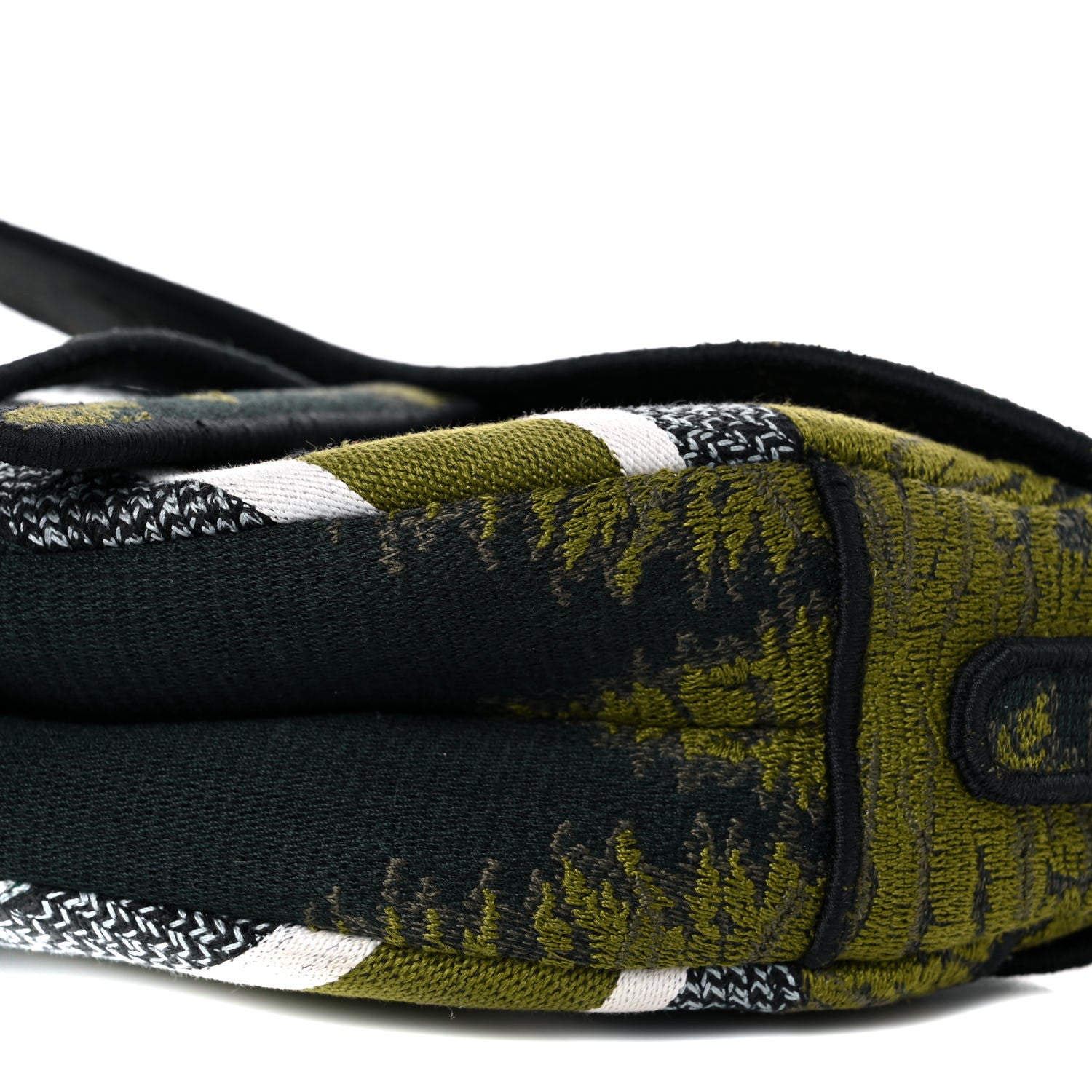Christian Dior Canvas Embroidered Tie Dye Saddle Bag Green Multicolor 9 of 12