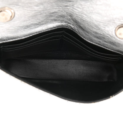 Balenciaga Metallic Arena Calfskin Logo Matelasse BB Chain Wallet Argent 8 of 13