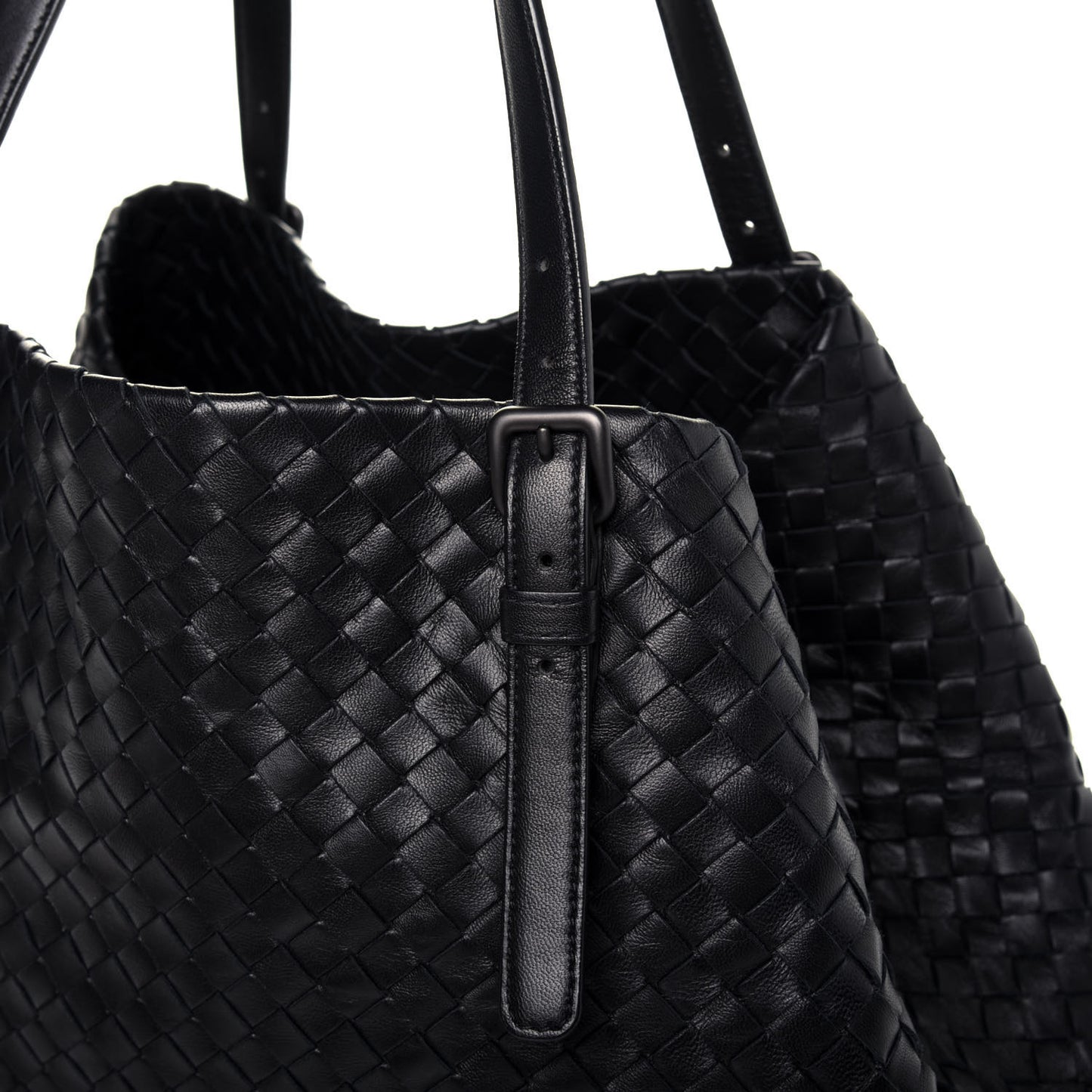 Nappa Intrecciato Medium Cesta Tote Black