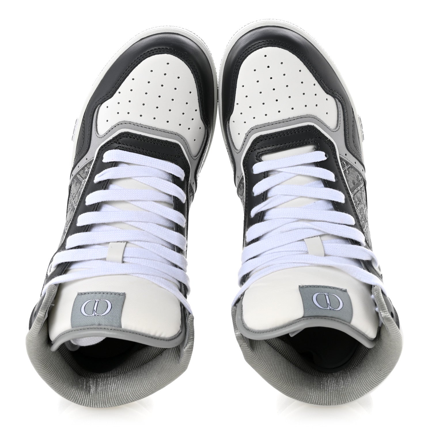 Christian Dior Smooth Calfskin Jacquard Oblique Mens B27 High Top Sneakers 40 Grey 2 of 10