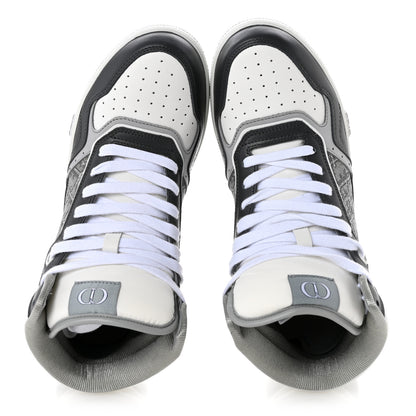 Christian Dior Smooth Calfskin Jacquard Oblique Mens B27 High Top Sneakers 40 Grey 2 of 10