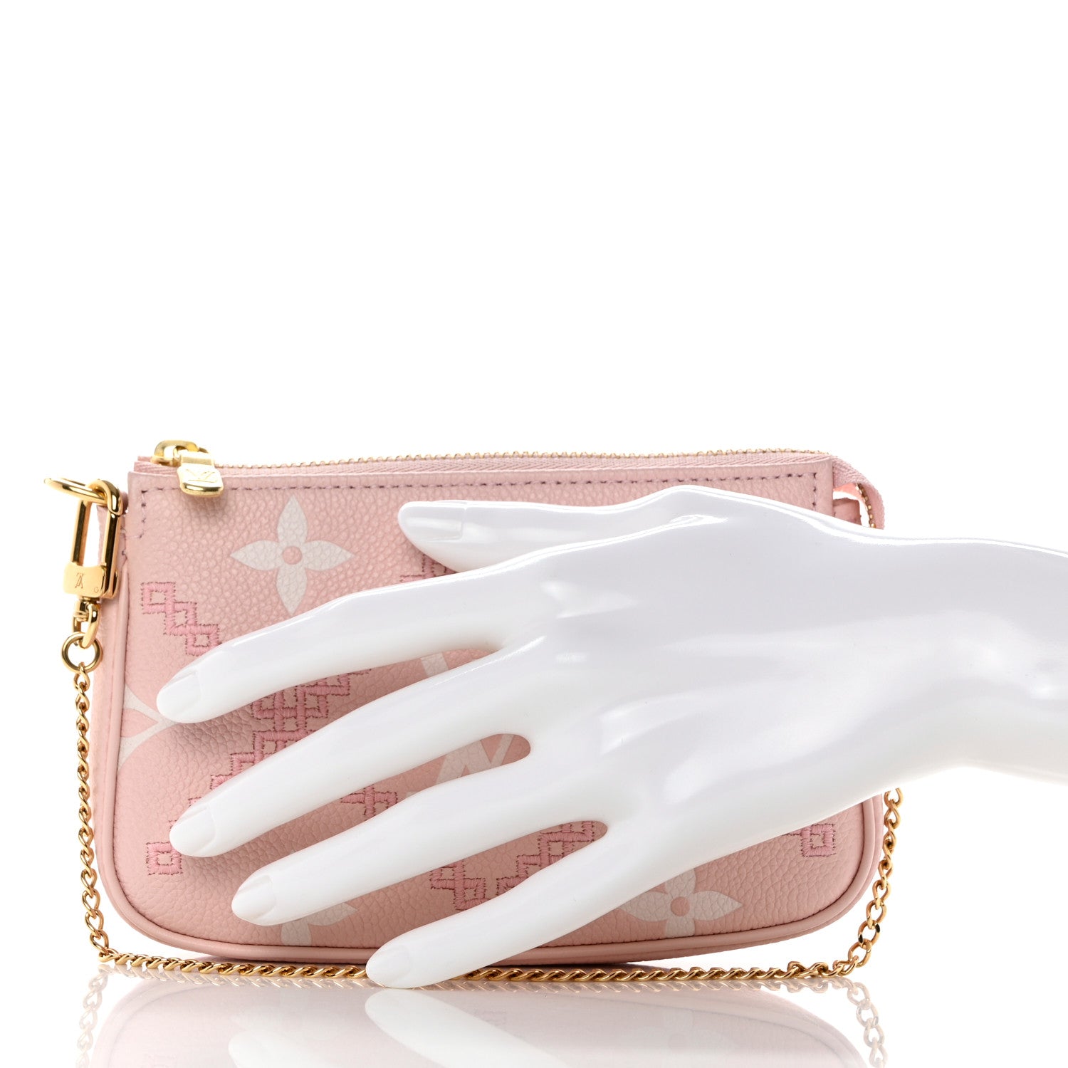 Louis Vuitton Empreinte Monogram Giant Broderies Mini Pochette Accessories Pink Creme 2 of 7