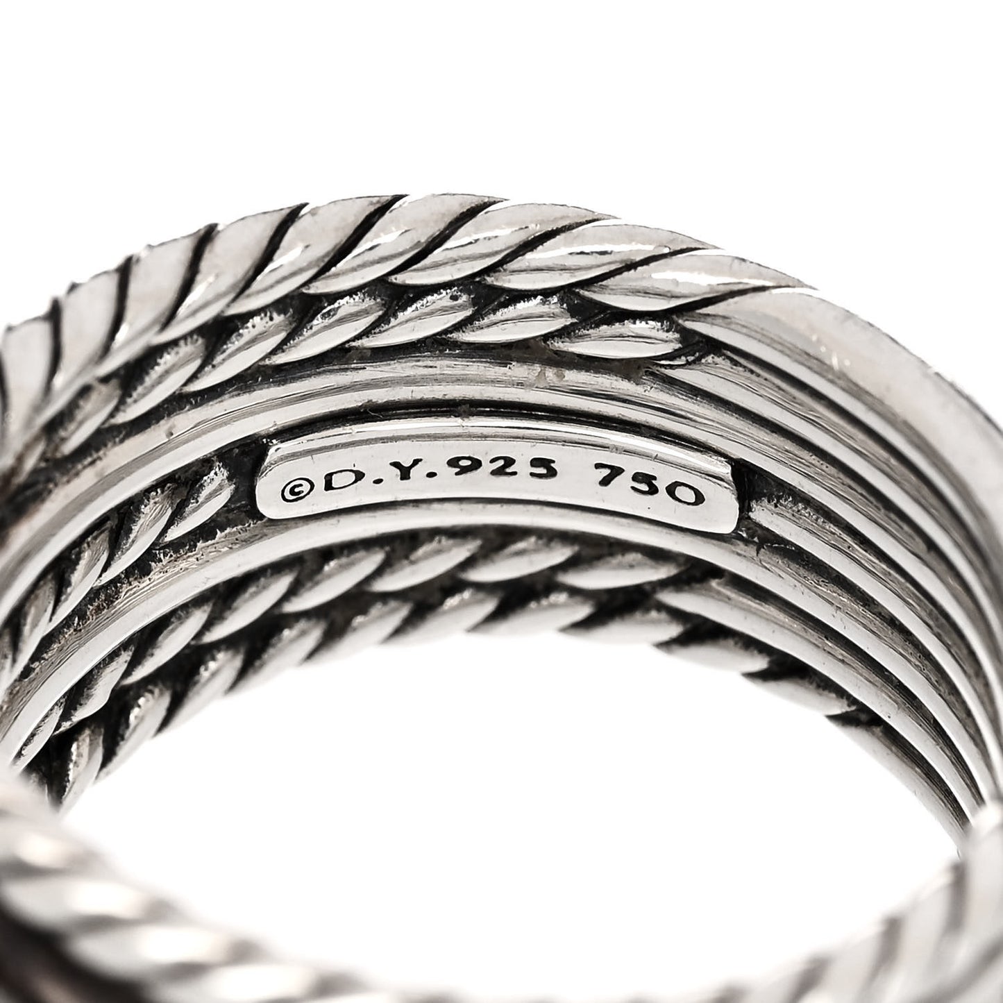 Sterling Silver 18K Yellow Gold Double X Crossover Ring 57 8