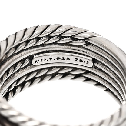 David Yurman Sterling Silver 18K Yellow Gold Double X Crossover Ring 57 8 4 of 4