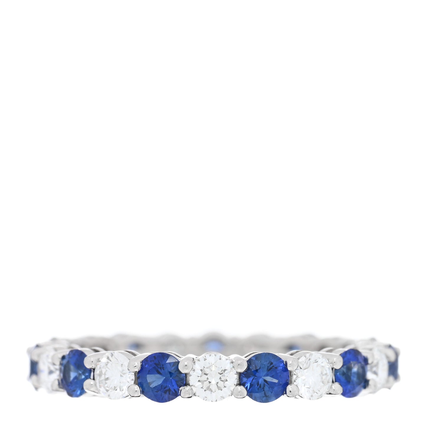 Platinum Diamond Blue Sapphire Forever Full Circle Ring 54 6.75