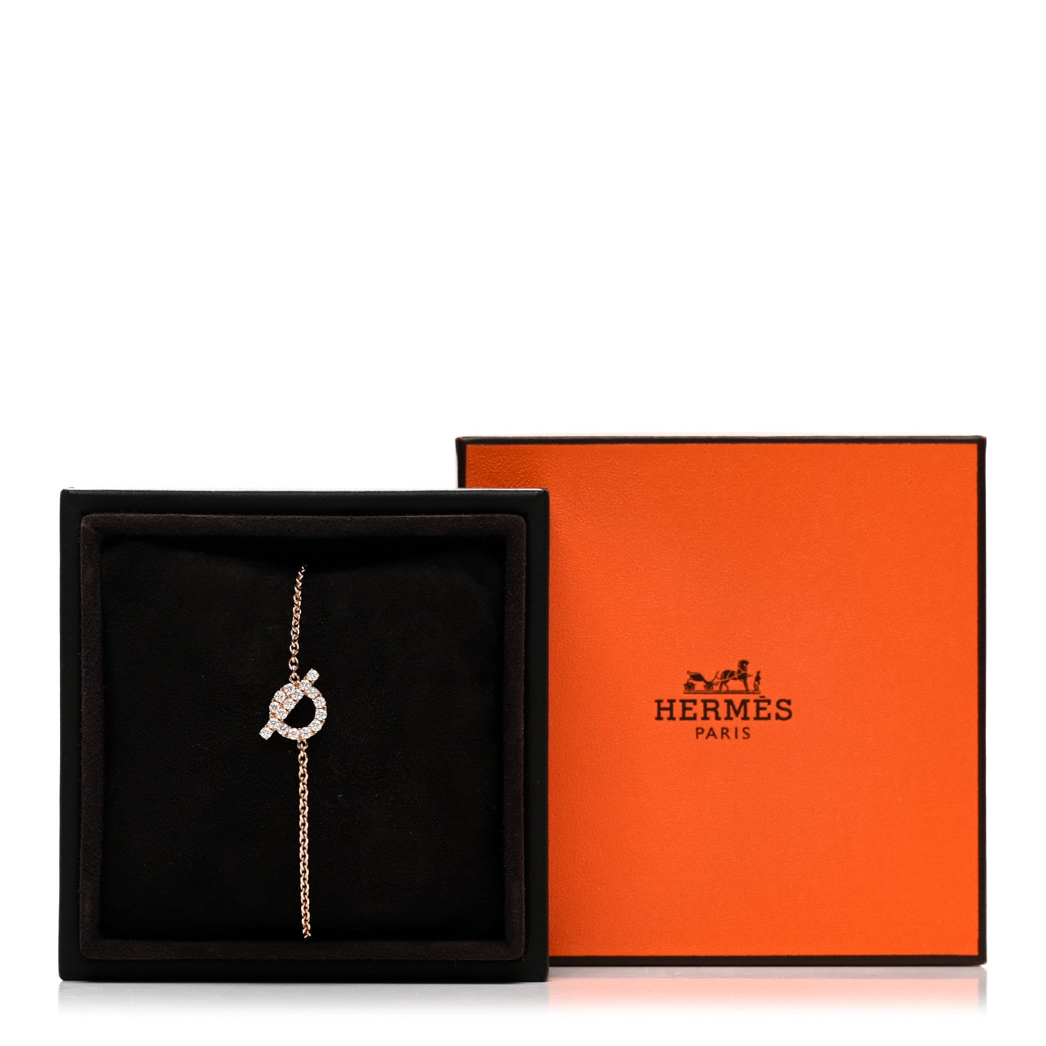 Hermes 18K Rose Gold Diamond Finesse Bracelet ST 4 of 4