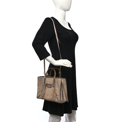 Balenciaga Snakeskin A6 Zip Around Tote Cream 2 of 9