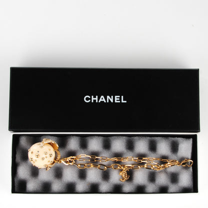 Chanel Crystal Apple Charm Bracelet Gold 2 of 10